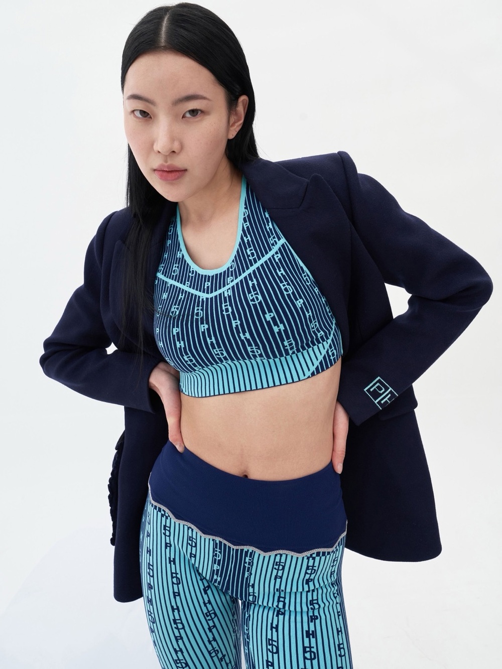 PH 5 Blue Striped Biker Shorts